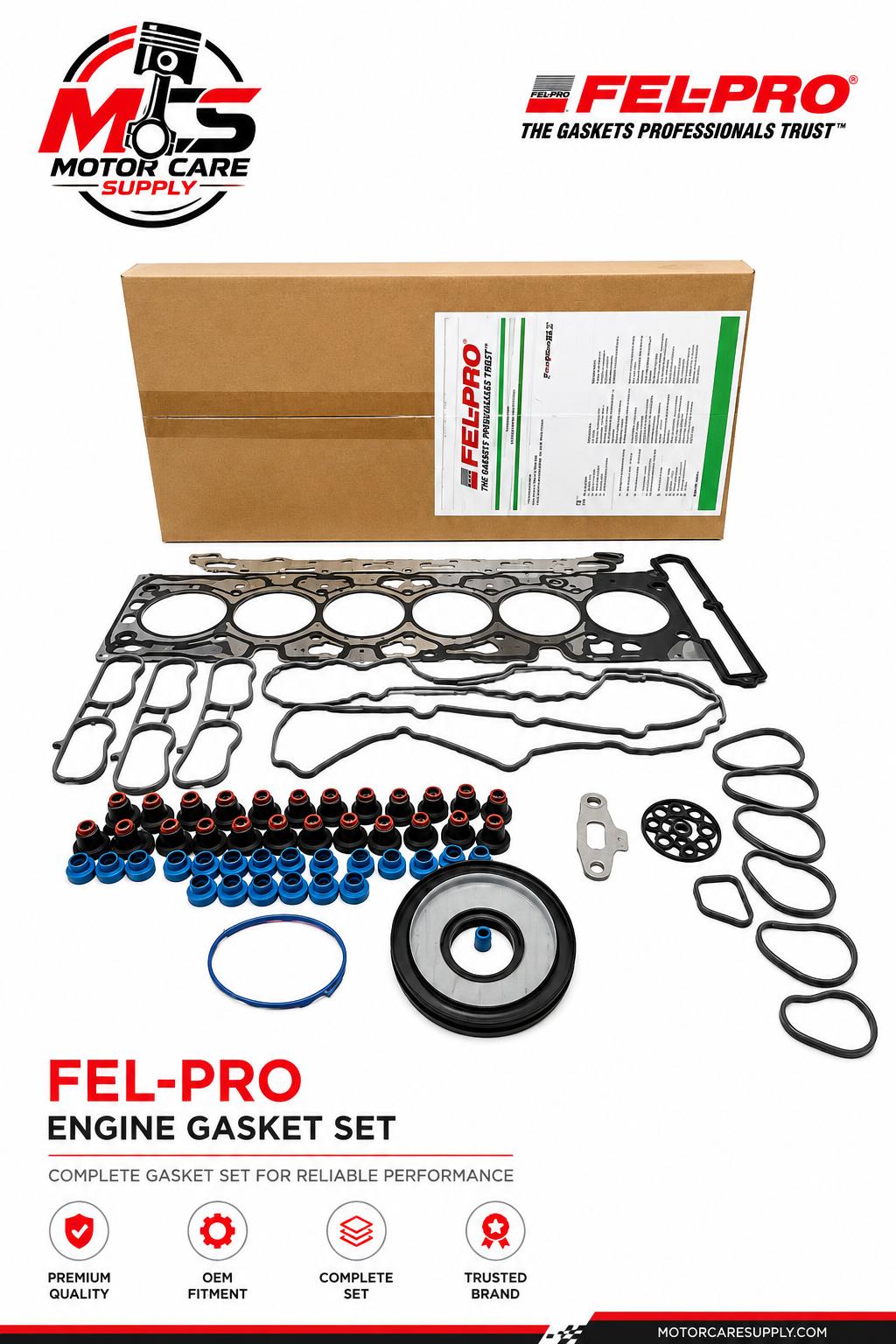 Fel - Pro Engine Gasket Set designed for Chevrolet Trailblazer 4.2L 6 - Cylinder engines.Motorcare Supply
