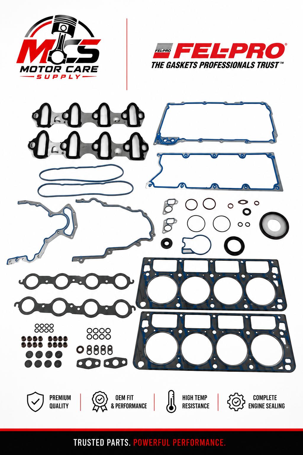 Fel - Pro Full Gasket Set GM LS 4.8L 5.3L 6.0L 1999 - 2001Motorcare Supply