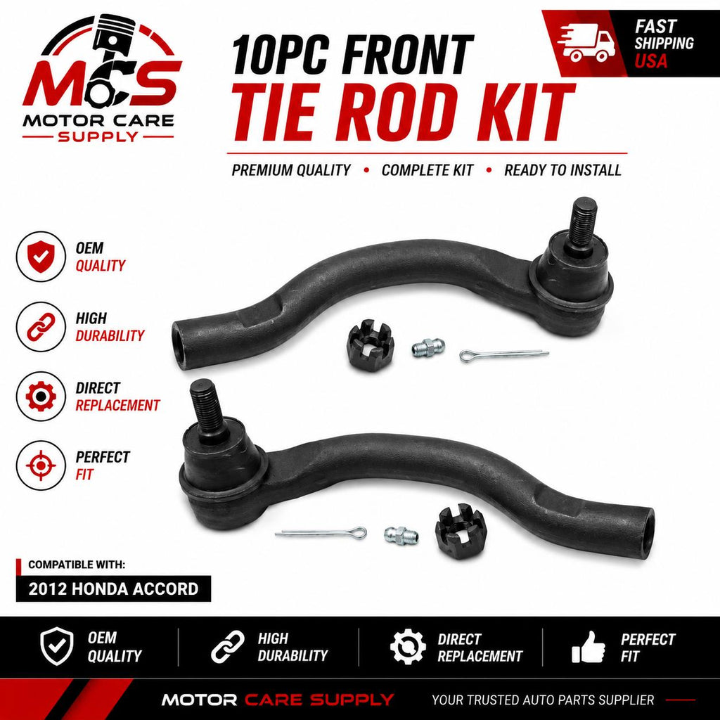 Front End Suspension & Control Arm Kit for Honda Accord 2008 - 2012 – Complete Steering Replacement SetMotorcare Supply