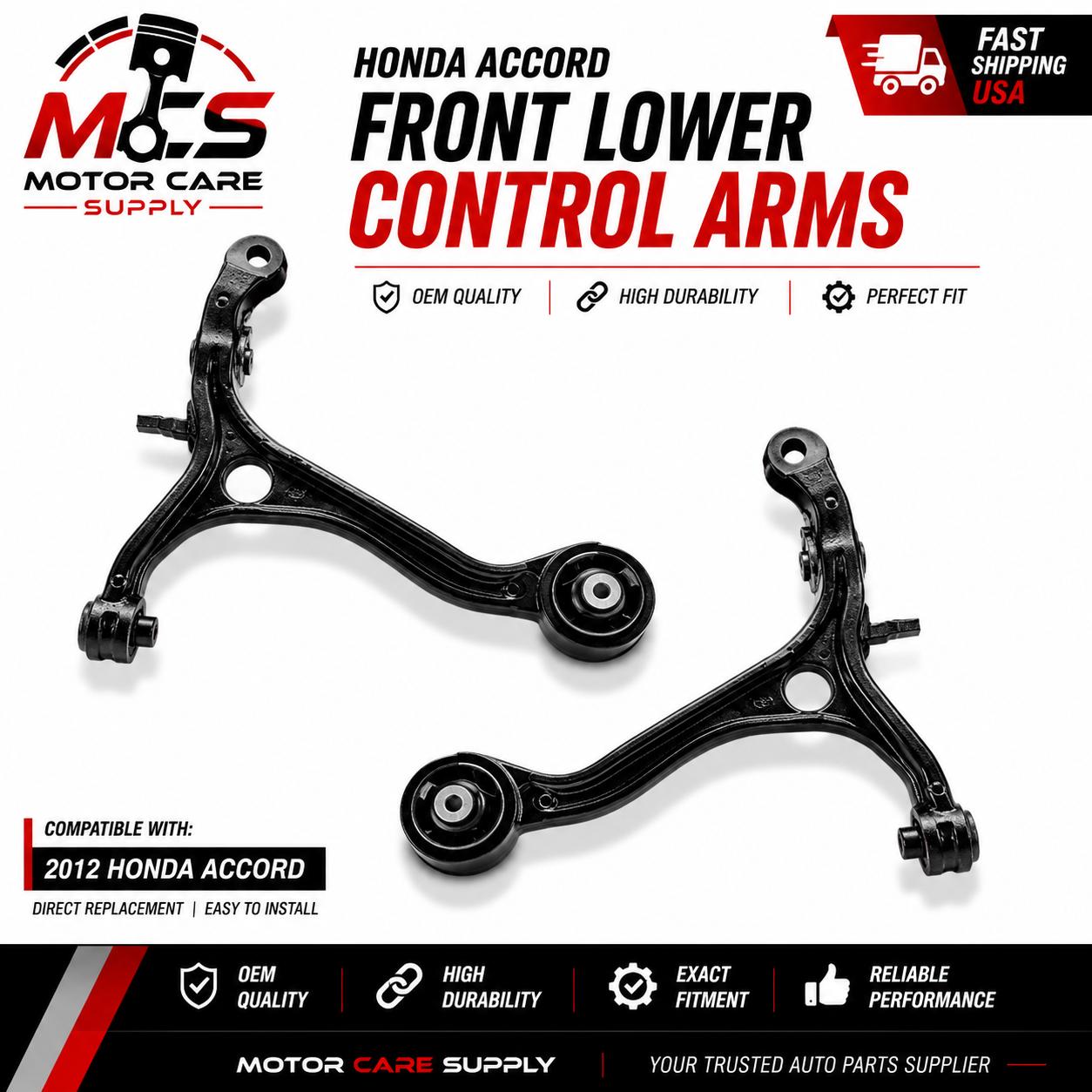 Front End Suspension & Control Arm Kit for Honda Accord 2008 - 2012 – Complete Steering Replacement SetMotorcare Supply