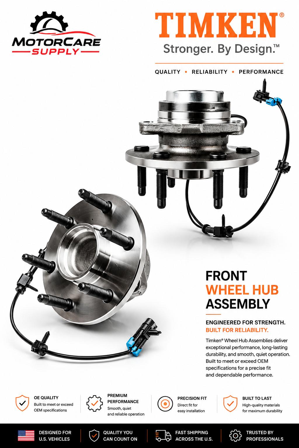Front Wheel Hub Bearing Ford F - 550 Super Duty 4WD TimkenMotorcare Supply