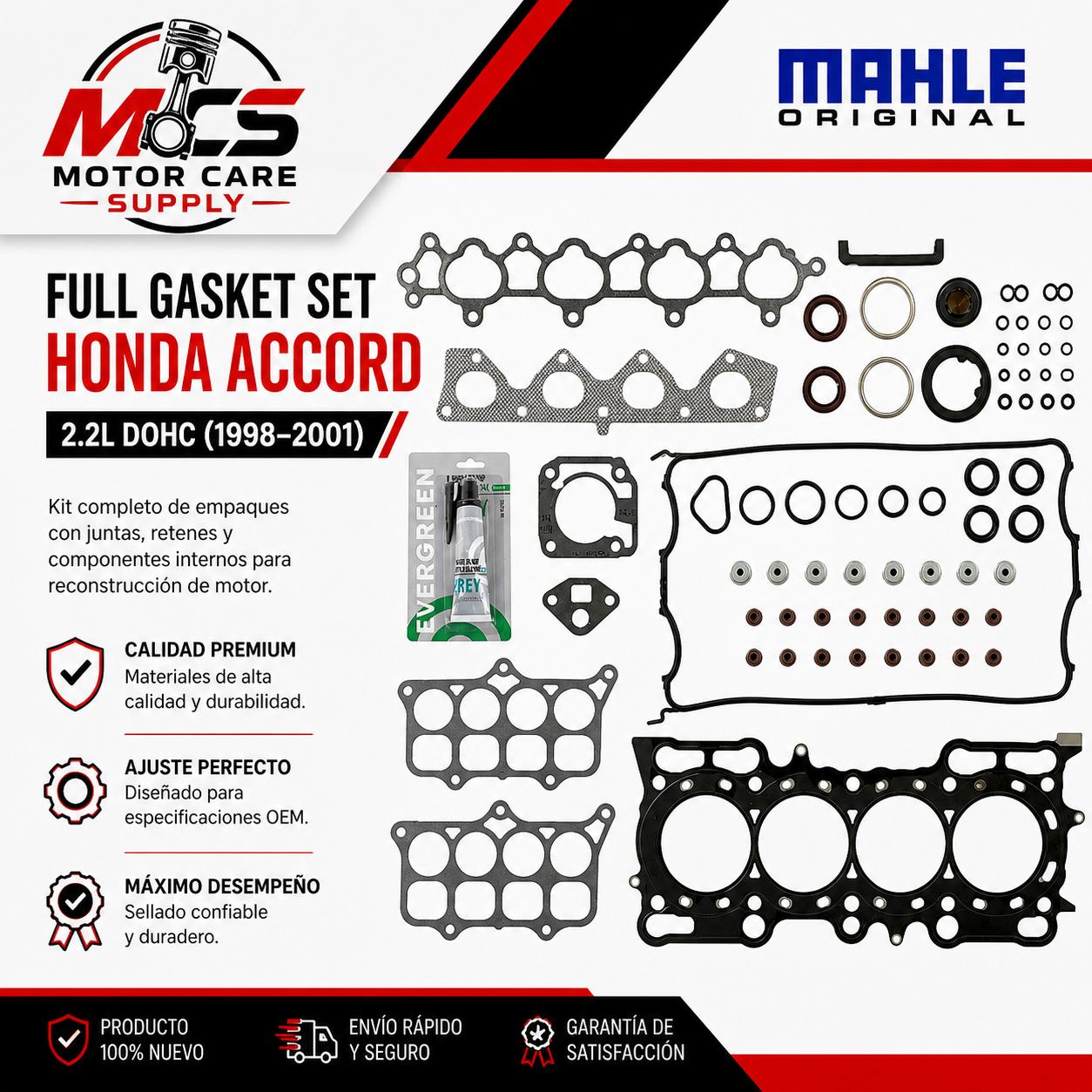 Full Gasket Set Honda Accord 2.2L DOHC 1998–2001 | Engine Rebuild KitMotorcare Supply