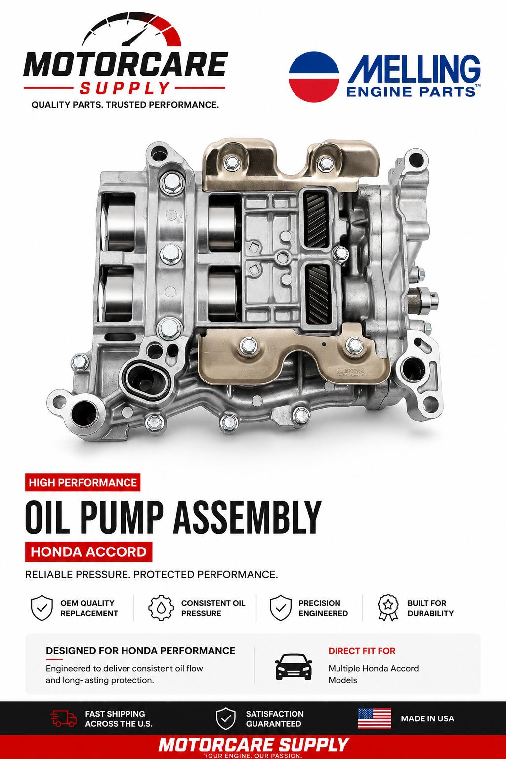 Honda Accord Civic Crosstour K24Z6 Oil Pump 2008 - 2015Motorcare Supply
