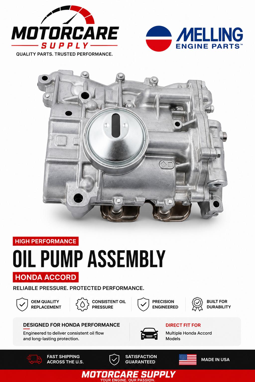 Honda Accord Civic Crosstour K24Z6 Oil Pump 2008 - 2015Motorcare Supply