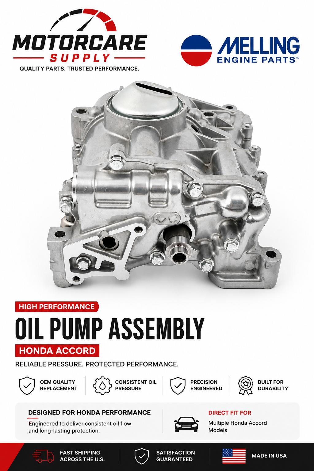 Honda Accord Civic Crosstour K24Z6 Oil Pump 2008 - 2015Motorcare Supply
