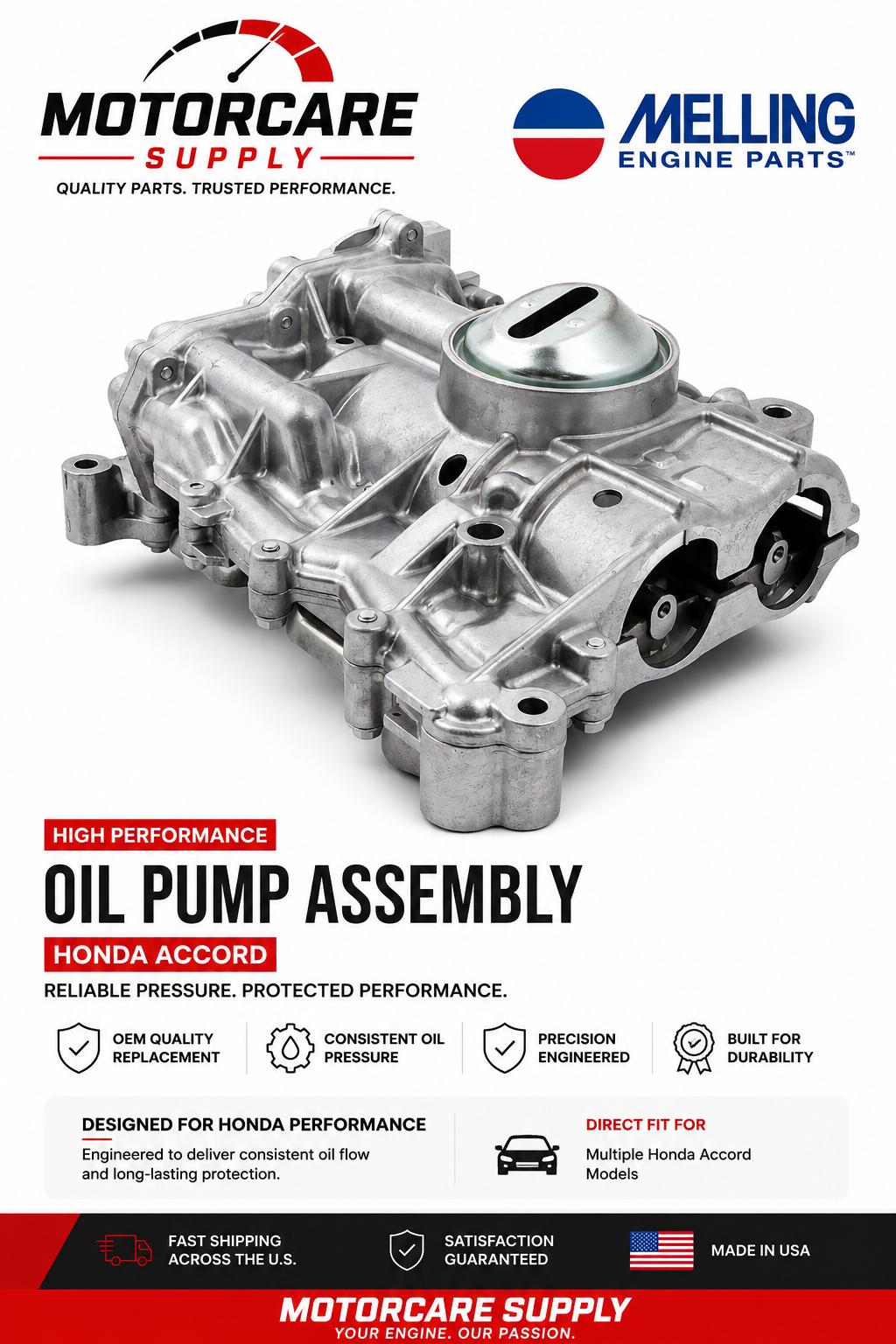 Honda Accord Civic Crosstour K24Z6 Oil Pump 2008 - 2015Motorcare Supply