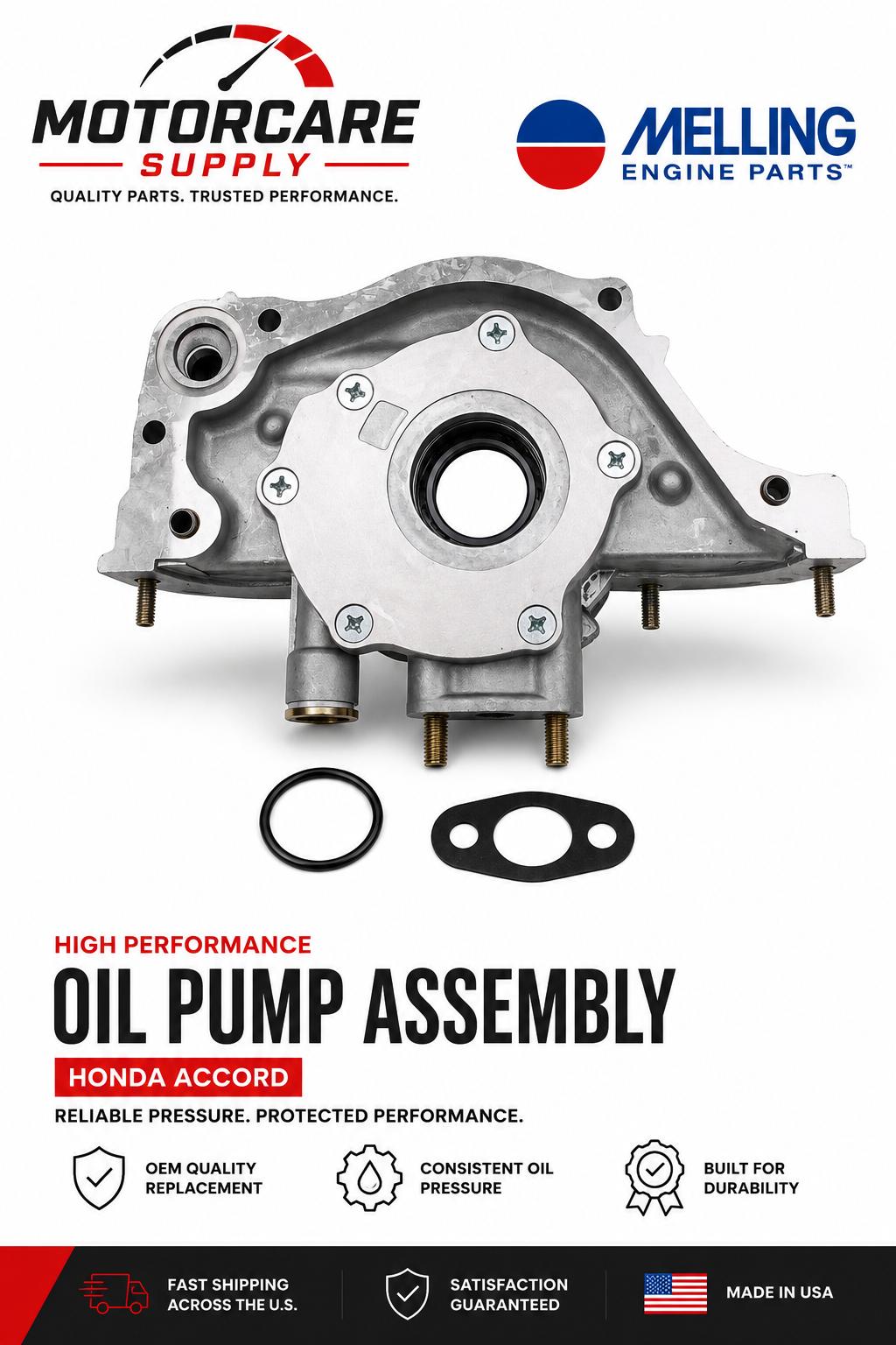 Honda Civic Oil Pump 1988–1995 1.5L 1.6L D15/D16 Engine – Melling OEM ReplacementMotorcare Supply