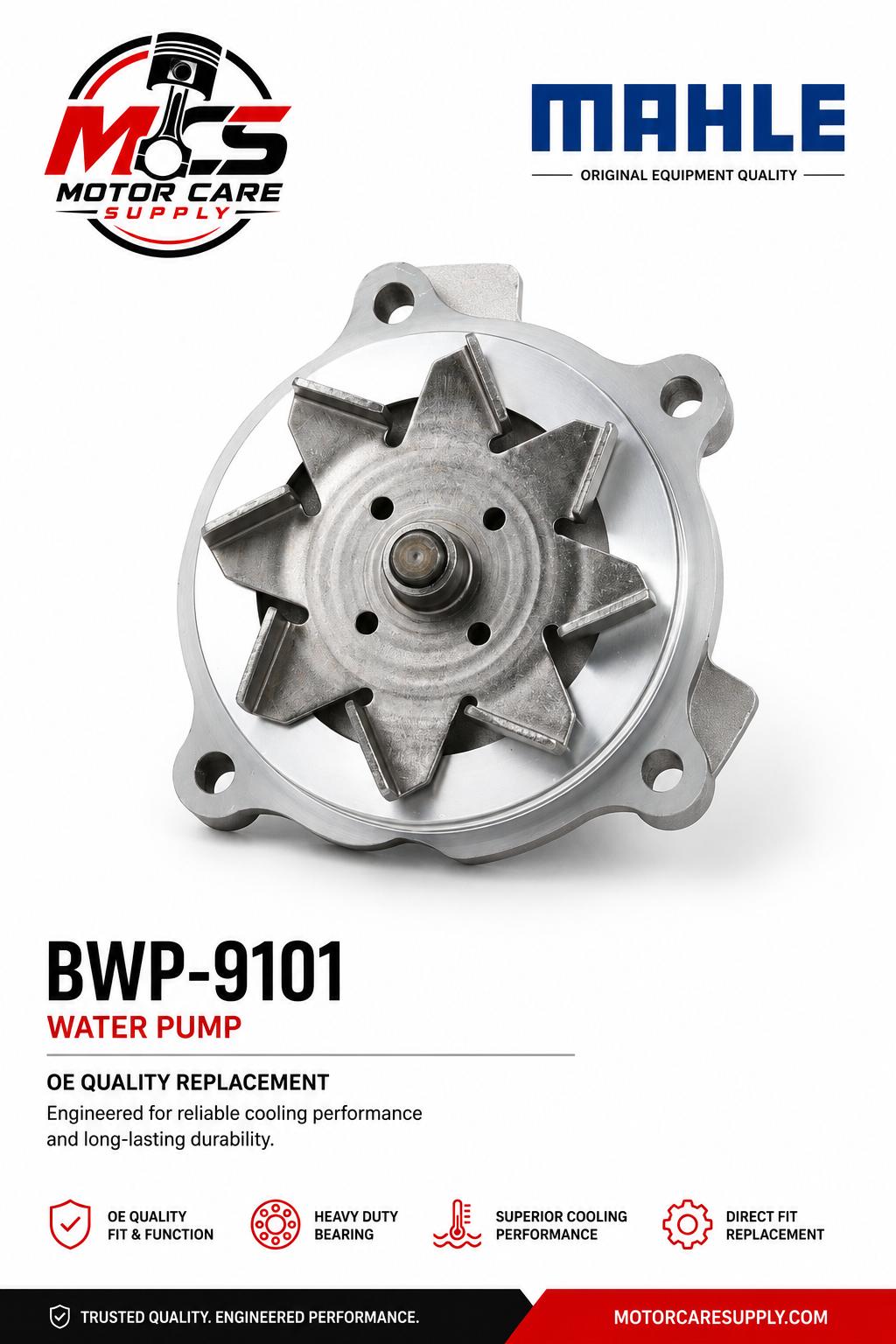 MAHLE BWP - 9101 Water Pump for Ford F - 150 Expedition 4.6L 5.4L Triton V8 2004 - 2010Motorcare Supply