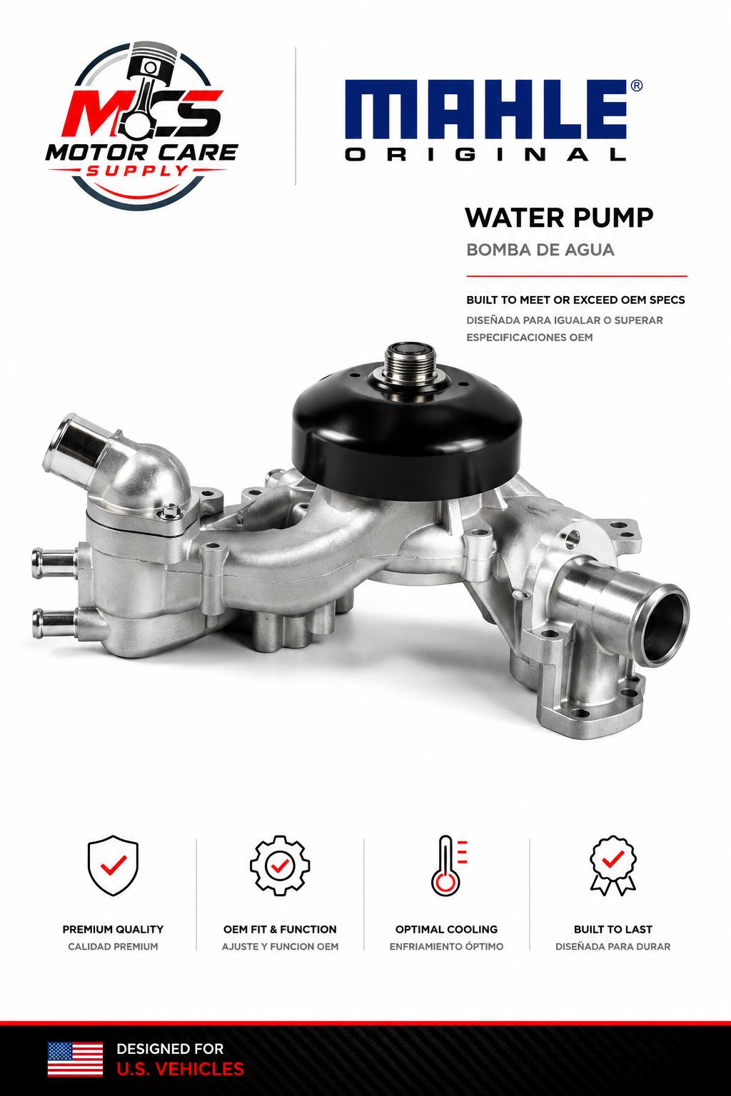 MAHLE Water Pump for Chevy GMC 5.3L & 6.0L V8 Engines | Premium Cooling PerformanceMotorcare Supply