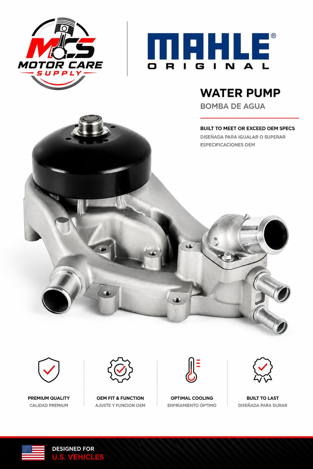MAHLE Water Pump for Chevy GMC 5.3L & 6.0L V8 Engines | Premium Cooling PerformanceMotorcare Supply