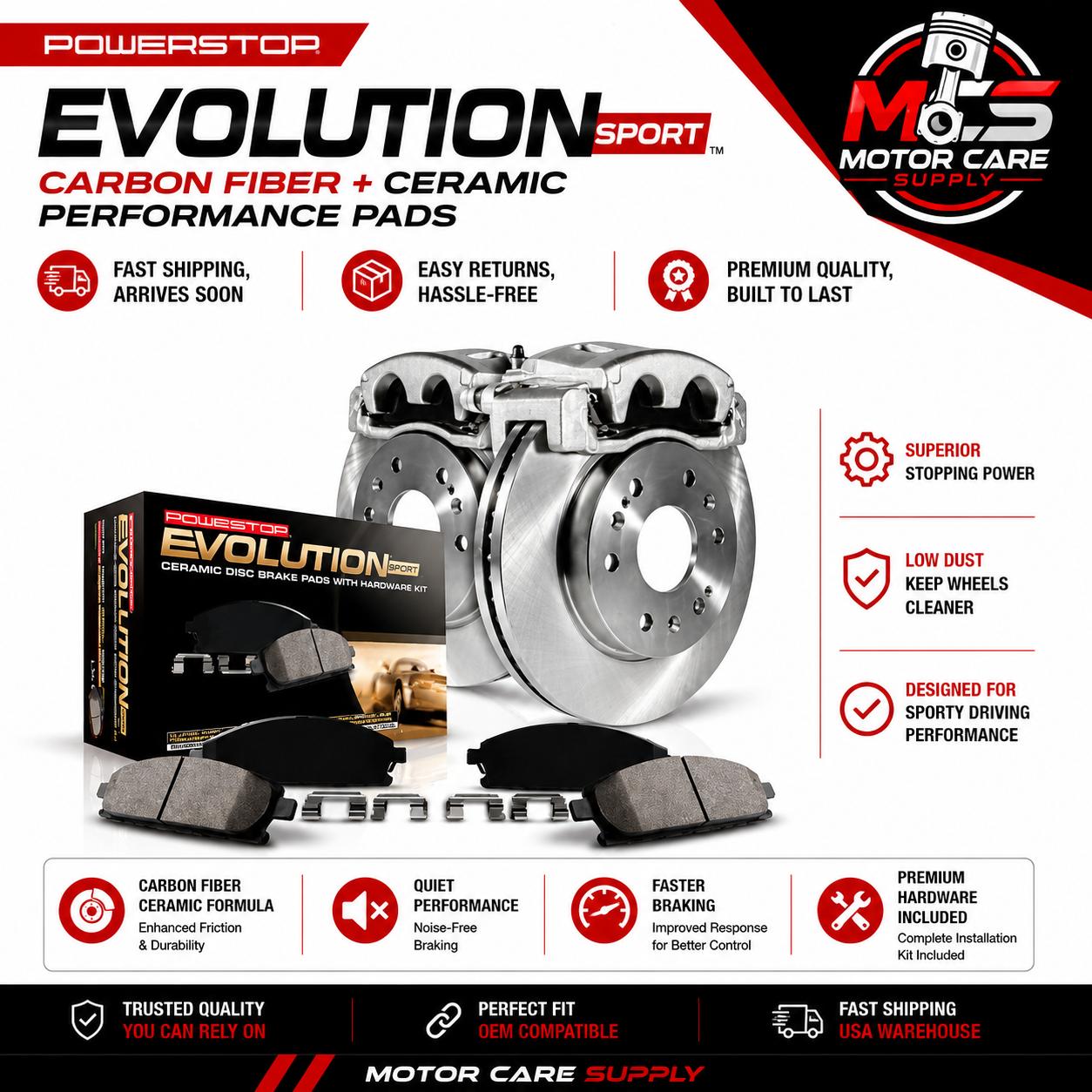 PowerStop Z23 Brake Kit For Chevy Camaro – Performance Pads & Rotors SetMotorcare Supply