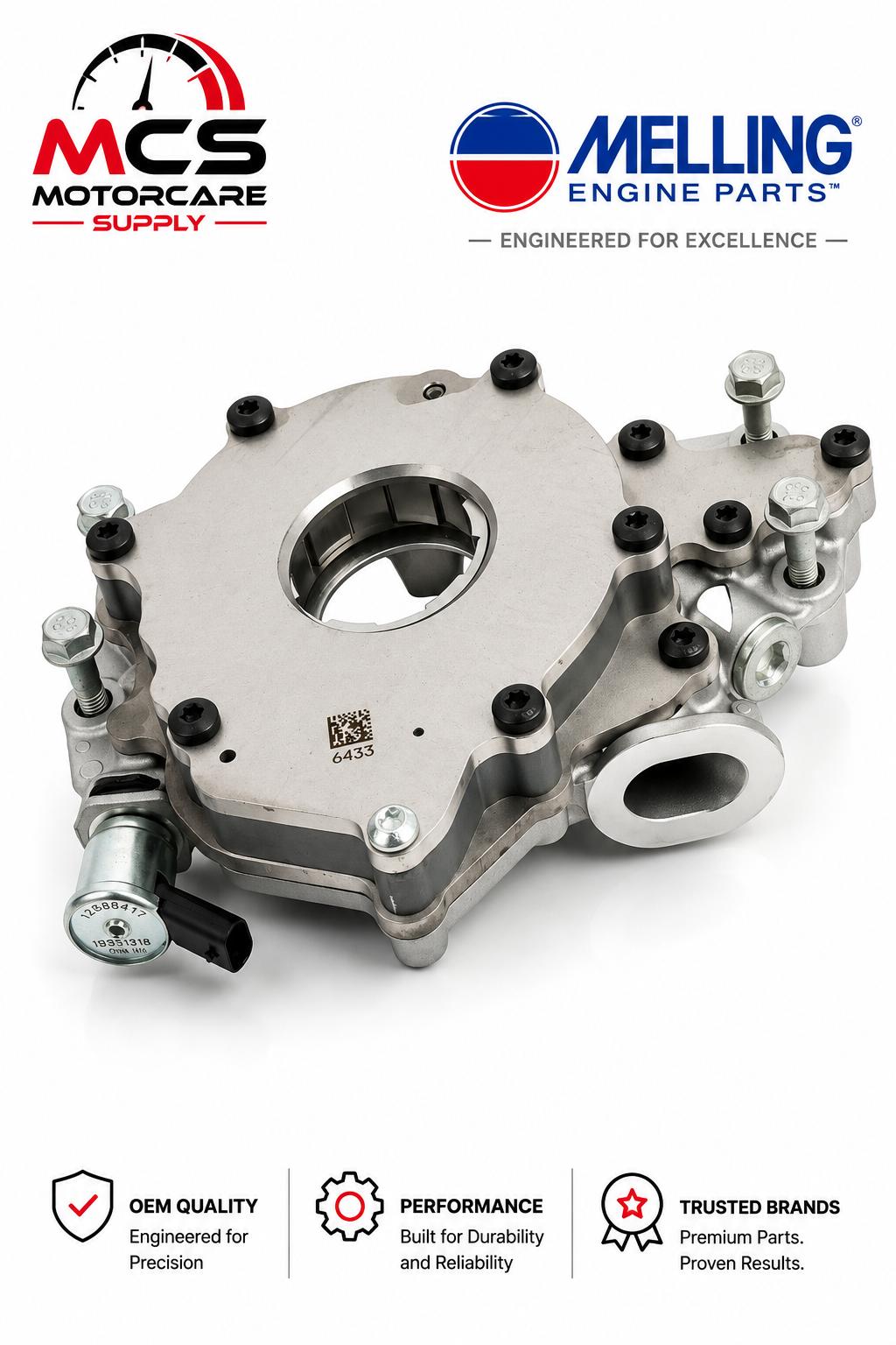 Premium Melling Oil Pump for Chevy Silverado 1500 5.3L V8 2015–2020Motorcare Supply