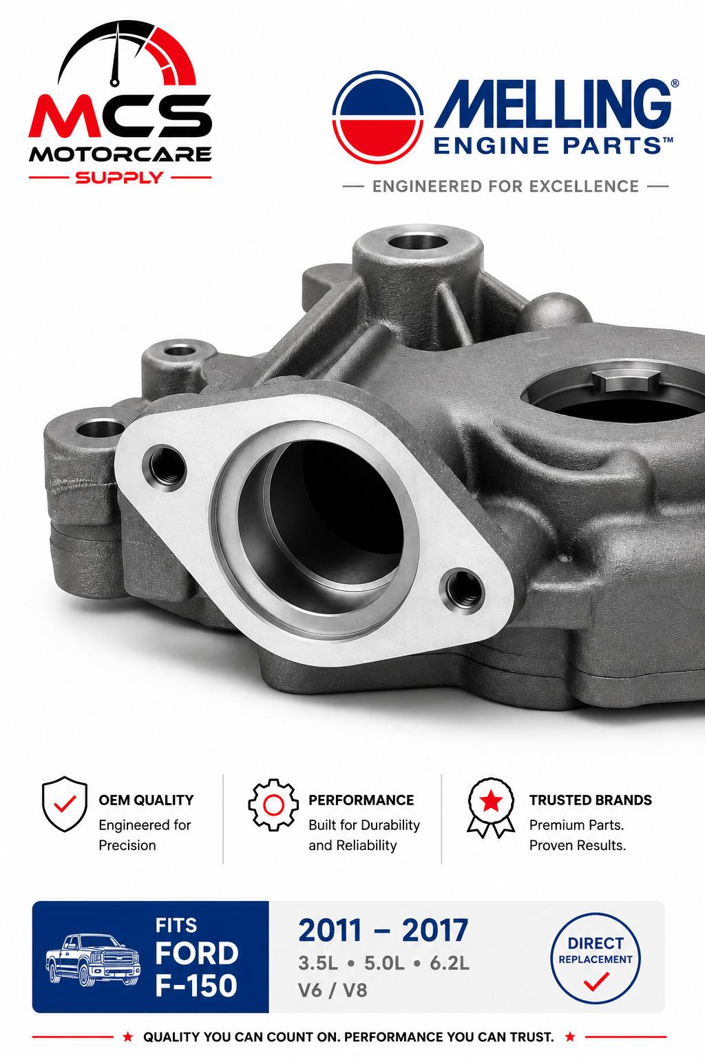 Premium Melling Oil Pump for Ford F - 150 2011–2017 | OEM Quality Engine Performance UpgradeMotorcare Supply