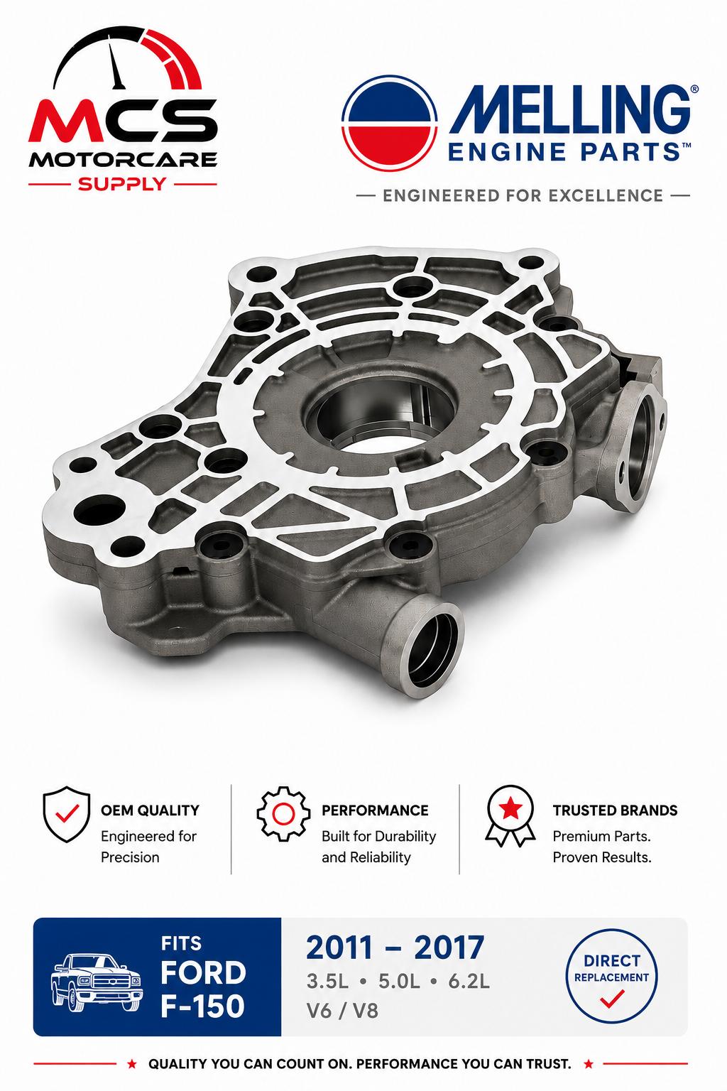 Premium Melling Oil Pump for Ford F - 150 2011–2017 | OEM Quality Engine Performance UpgradeMotorcare Supply