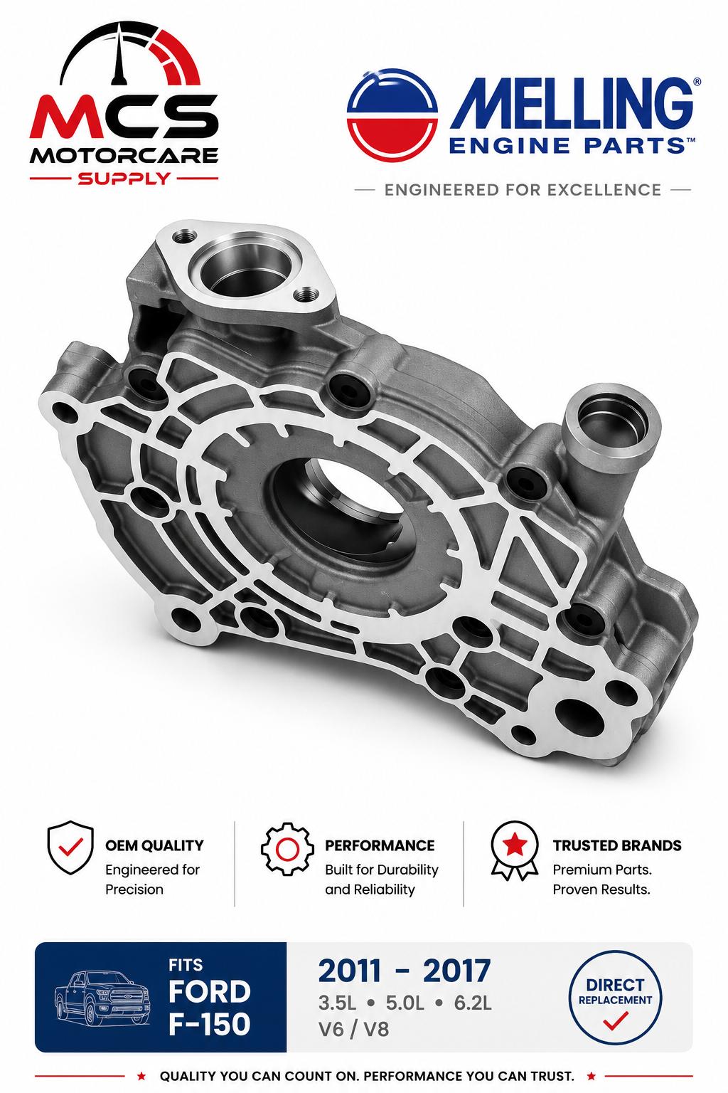 Premium Melling Oil Pump for Ford F - 150 2011–2017 | OEM Quality Engine Performance UpgradeMotorcare Supply