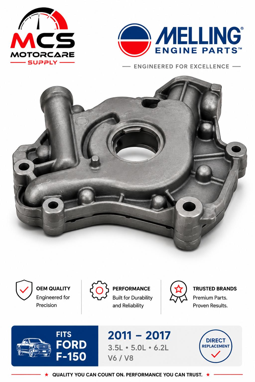 Premium Melling Oil Pump for Ford F - 150 2011–2017 | OEM Quality Engine Performance UpgradeMotorcare Supply
