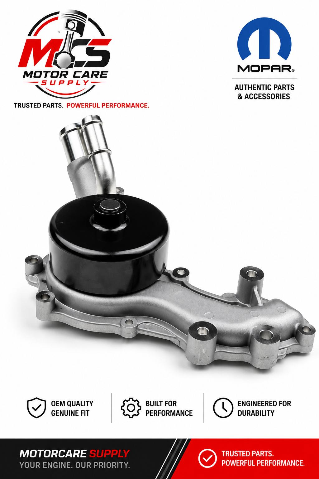 Water Pump 2.4L Jeep Cherokee Chrysler 200 2014 - 2022Motorcare Supply